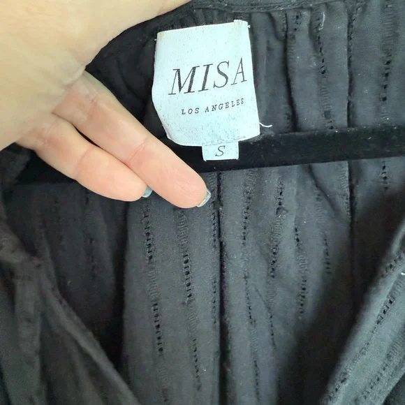 Misa Los Angeles Lilian Black Ruffled Mini Dress size Small - Picture 3 of 5